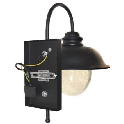 Āra sienas lampa ZUNA 1xE27/60W/230V IP44 melna