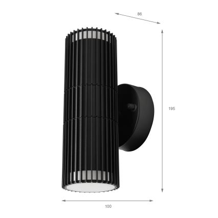 Āra sienas punktveida gaismeklis LANTHEA 2xGU10/11W/230V IP44 melns