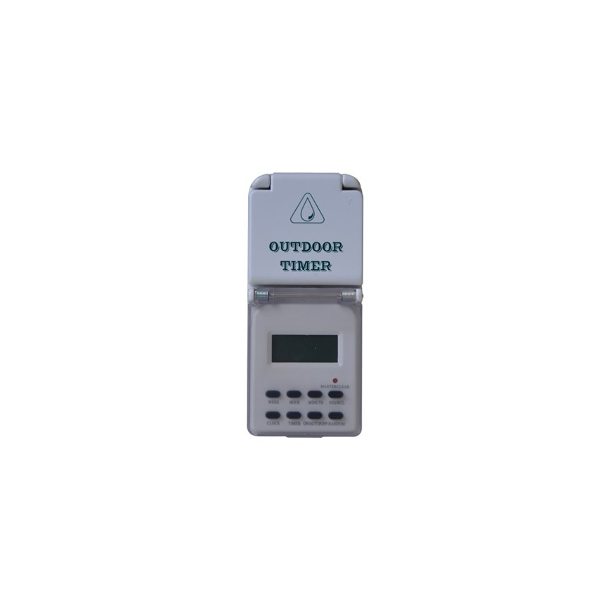 Āra taimera slēdzis digitālais iknedēļas 16A/230V IP44
