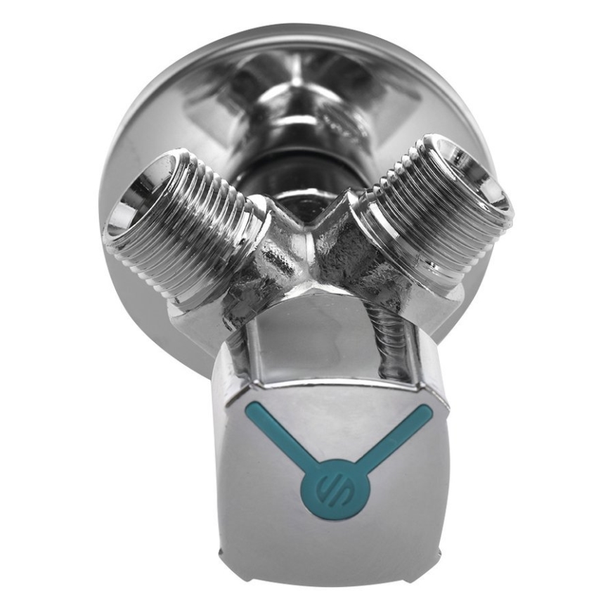 Arco A-80 kombinēts stūra vārsts ar diviem izvadiem, spīdīgs hroms