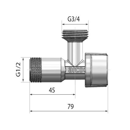Arco - Veļas mašīnas vārsts, glancēts hroms