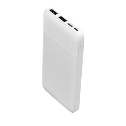 Ārējais akumulators 10000 mAh 3,7V balts