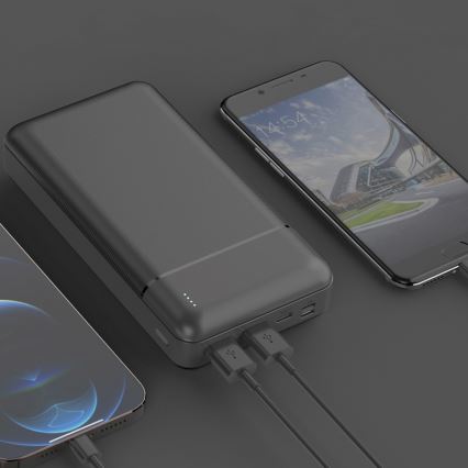 Ārējais akumulators 30000 mAh 3,7V melns