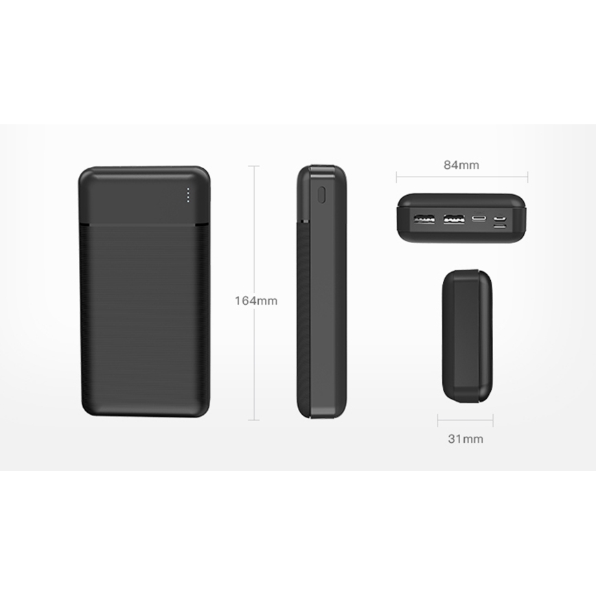 Ārējais akumulators 30000 mAh 3,7V melns