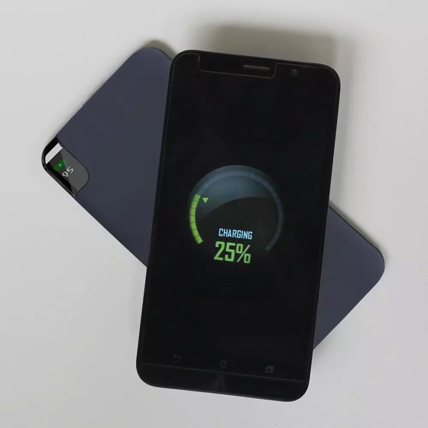 Ārējais Akumulators 8000mAh/3,7V  ar bezvadu uzlādi un dokstaciju zils