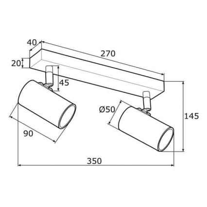 Argon 0890 - Lampa LAGOS 2xGU10/5W/230V balts/zelta