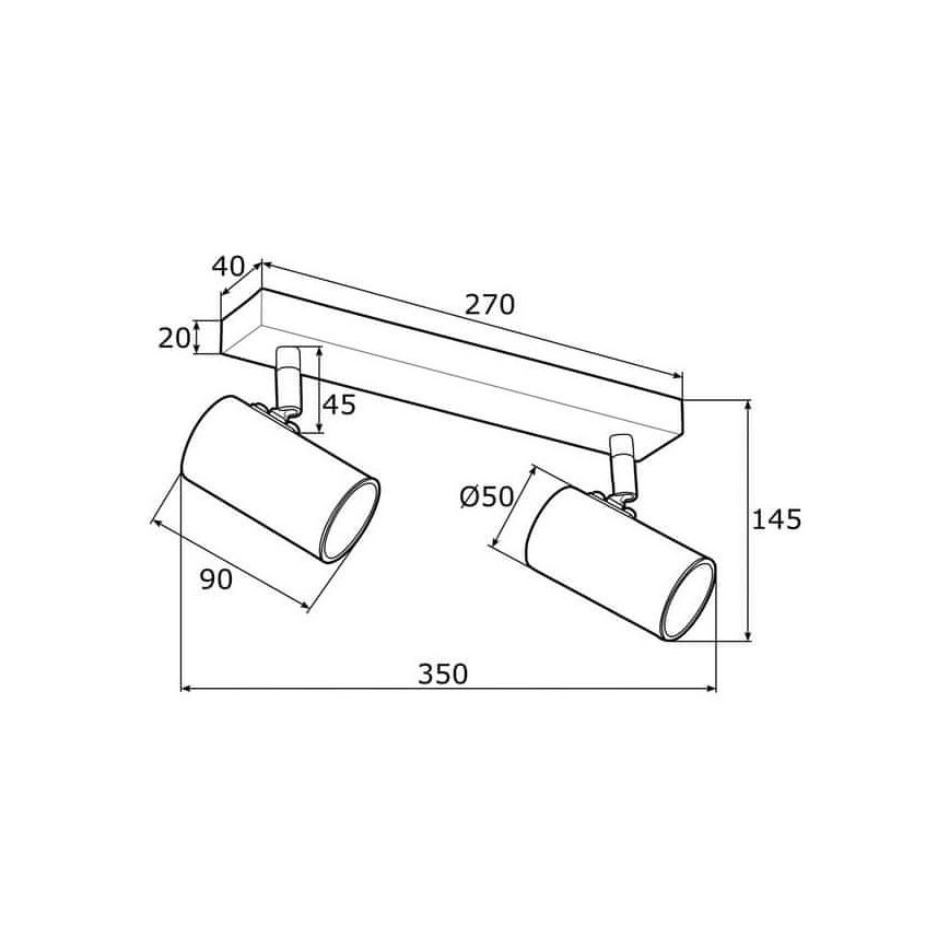 Argon 0890 - Lampa LAGOS 2xGU10/5W/230V balts/zelta