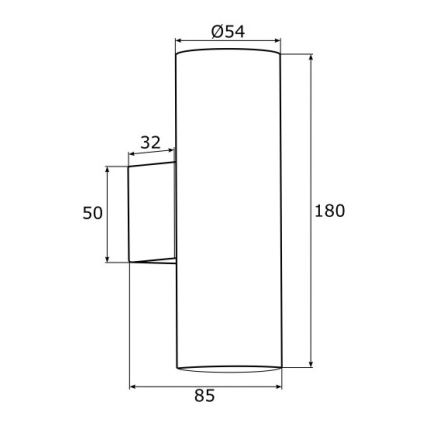 Argon 0909 - Sienas gaismeklis MITOS 2xGU10/5W/230V melns