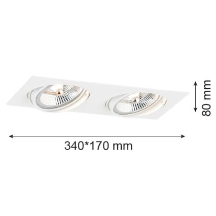 Argon 1046 - Iegremdējama lampa OLIMP 2xGU10-AR111/12W/230V balta