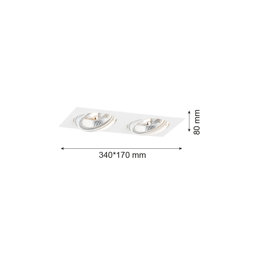 Argon 1046 - Iegremdējama lampa OLIMP 2xGU10-AR111/12W/230V balta