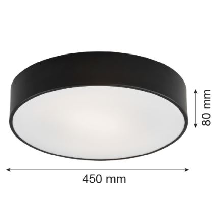 Argon 1186 - Griestu lampa DARLING 3xE27/15W/230V d. 45 cm melna