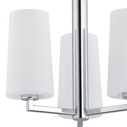 Argon 1224 - Lustra ar stieni CAMELOT 3xE27/15W/230V spīdīgs hroms