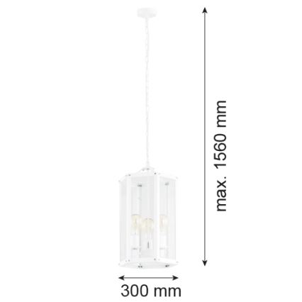 Argon 1251 - Lustra ar ķēdi BODRUM 3xE27/15W/230V balta