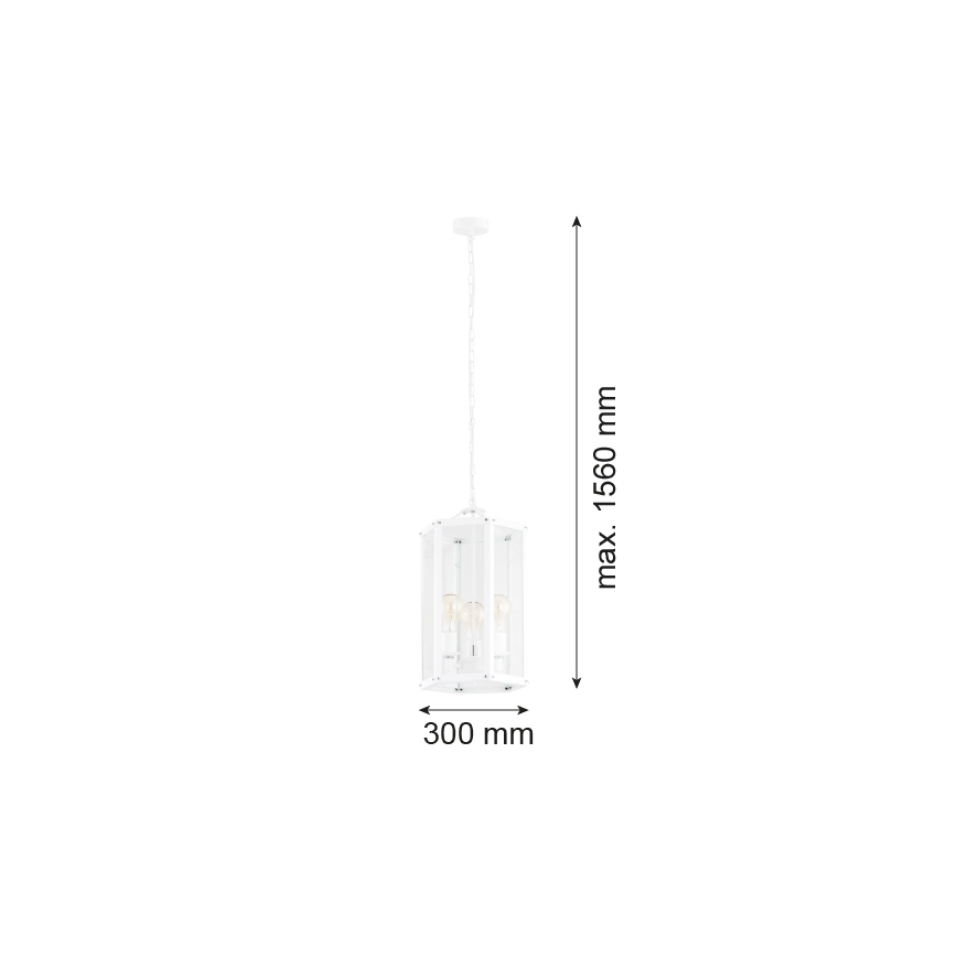 Argon 1251 - Lustra ar ķēdi BODRUM 3xE27/15W/230V balta