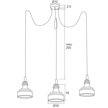 Argon 1354 - LED lustra ar auklu TULUZA 3xLED/5W/230V