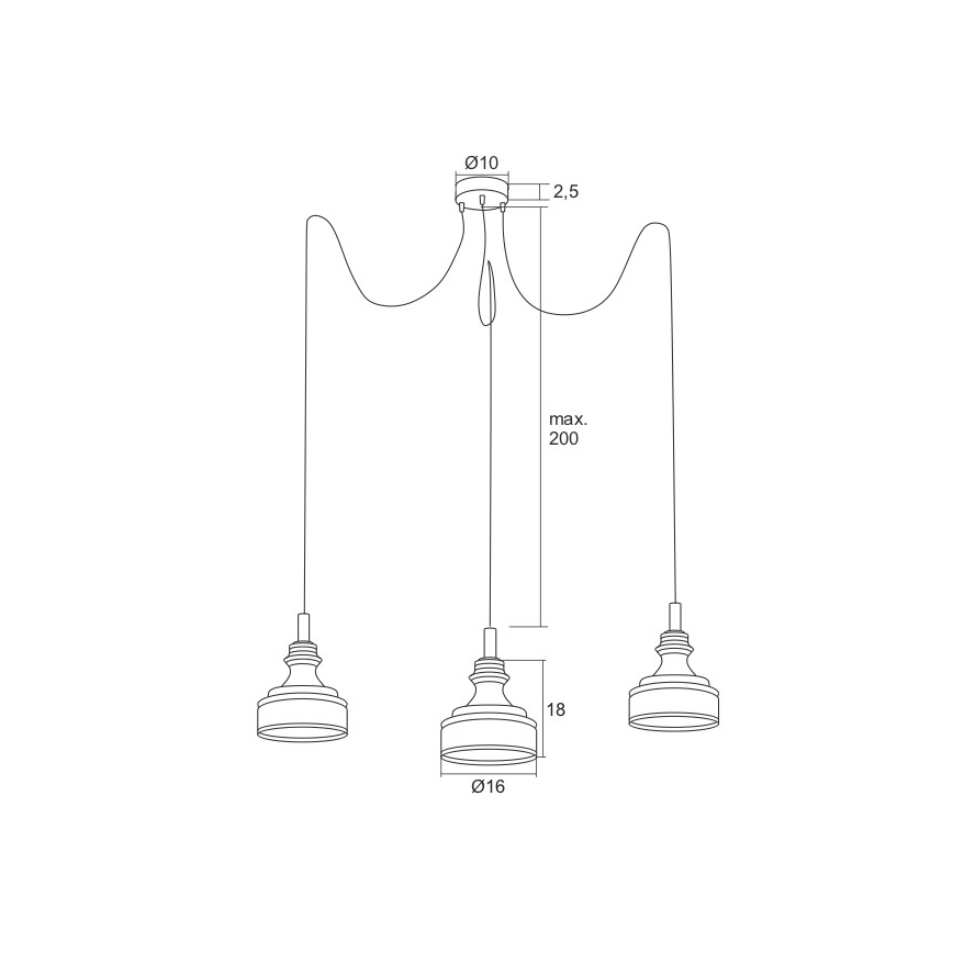 Argon 1354 - LED lustra ar auklu TULUZA 3xLED/5W/230V