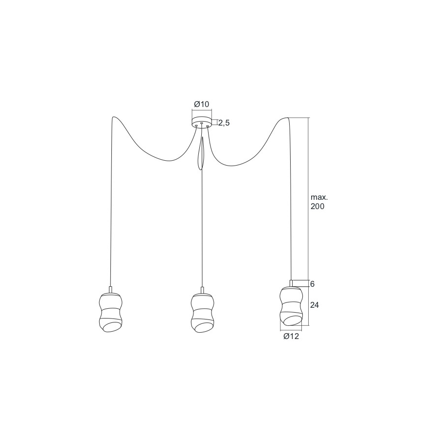 Argon 1357 - LED lustra ar auklu GARDA 3xLED/5W/230V