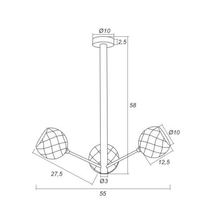 Argon 1358 - LED Piekarama lustra BELLUNO 3xLED/5W/230V