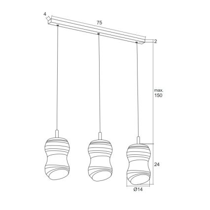 Argon 1366 - LED lustra ar auklu COMO 3xLED/5W/230V