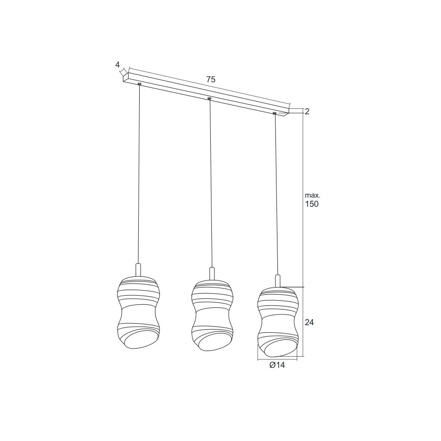 Argon 1366 - LED lustra ar auklu COMO 3xLED/5W/230V