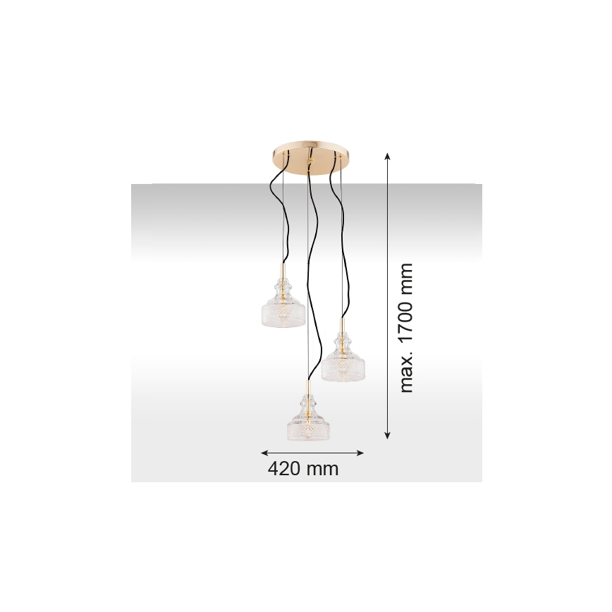 Argon 1462 - Lustra ar auklu CRUZ 3xE14/7W/230V