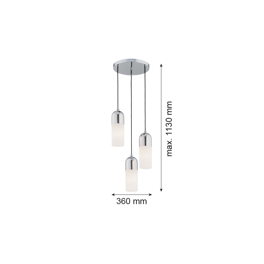 Argon 1465 - Lustra ar auklu BURGOS 3xE27/15W/230V spīdīgs hroms
