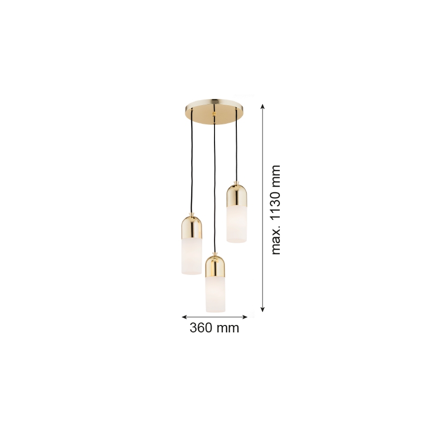 Argon 1466 - Lustra ar auklu BURGOS 3xE27/15W/230V misiņa