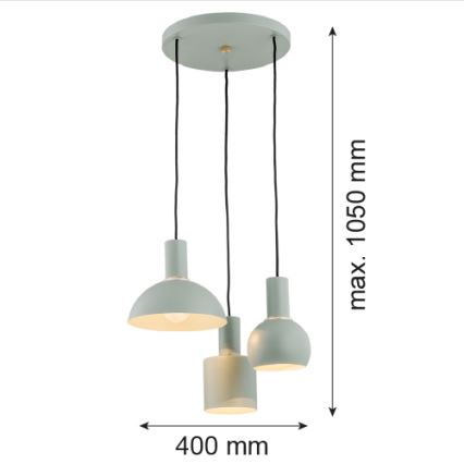 Argon 1470 - Lustra ar auklu SINES 3xE27/15W/230V zaļa