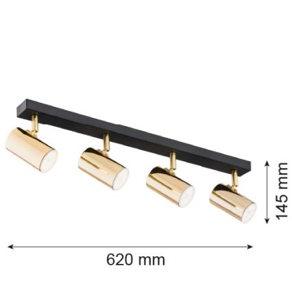 Argon 1474 - Starmetis LAGOS 4xGU10/5W/230V misiņa/melns