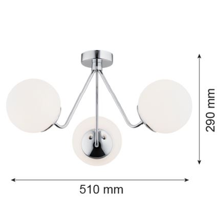 Argon 1477 - Virsapmetuma lustra TOMAR 3xE27/15W/230V spīdīgs hroms