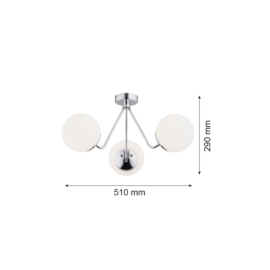 Argon 1477 - Virsapmetuma lustra TOMAR 3xE27/15W/230V spīdīgs hroms