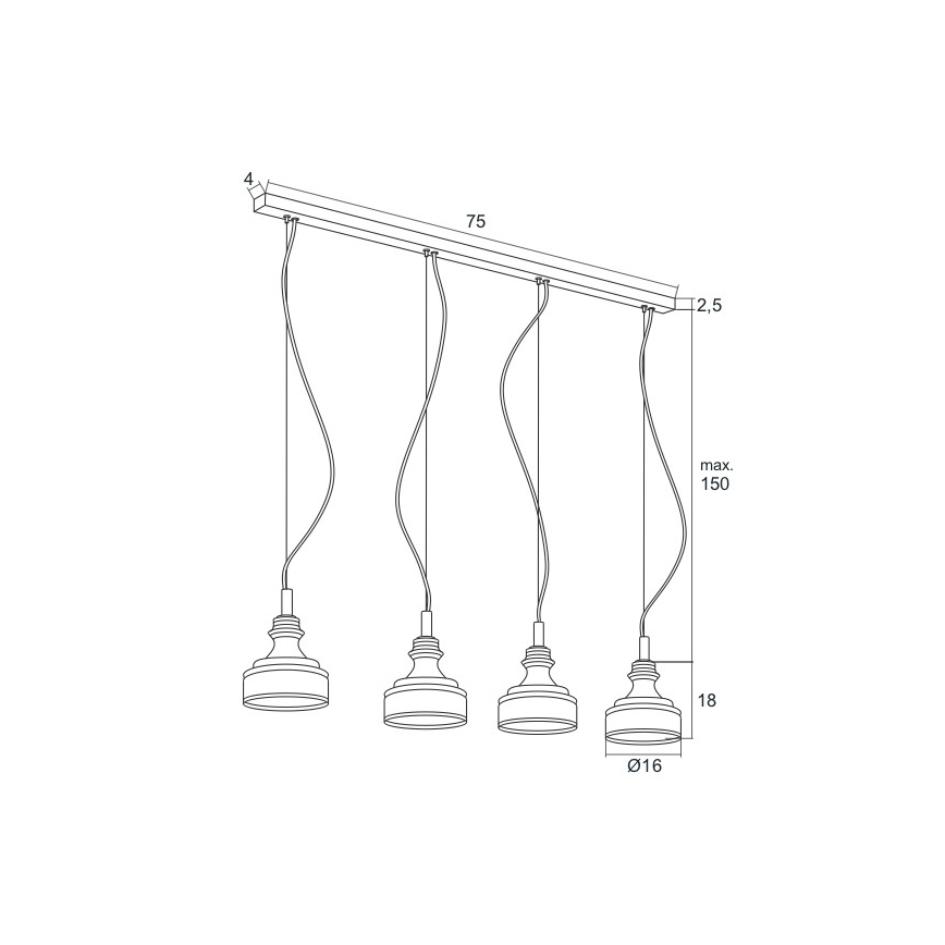 Argon 1650 - LED lustra ar auklu TULUZA 4xLED/5W/230V