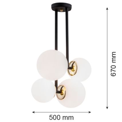 Argon 1739 - Lustra ar stieni MORITZ 4xE27/15W/230V