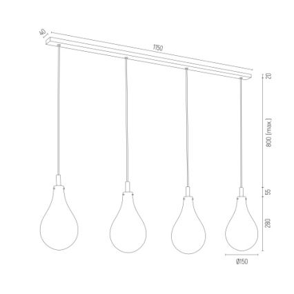 Argon 1740 - Lustra ar auklu OAKLAND 4xG9/6W/230V