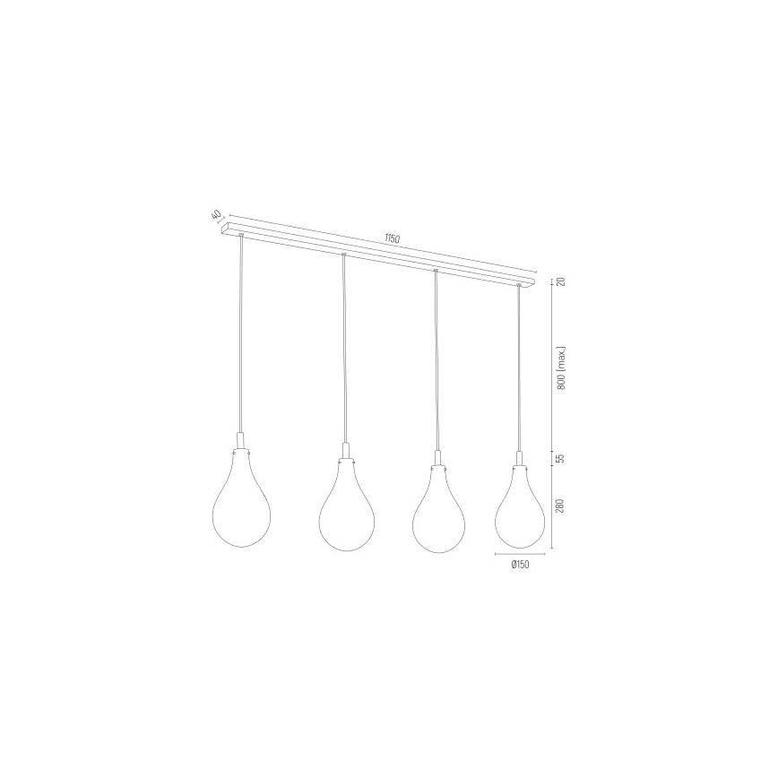 Argon 1741 - Lustra ar auklu OAKLAND 4xG9/6W/230V
