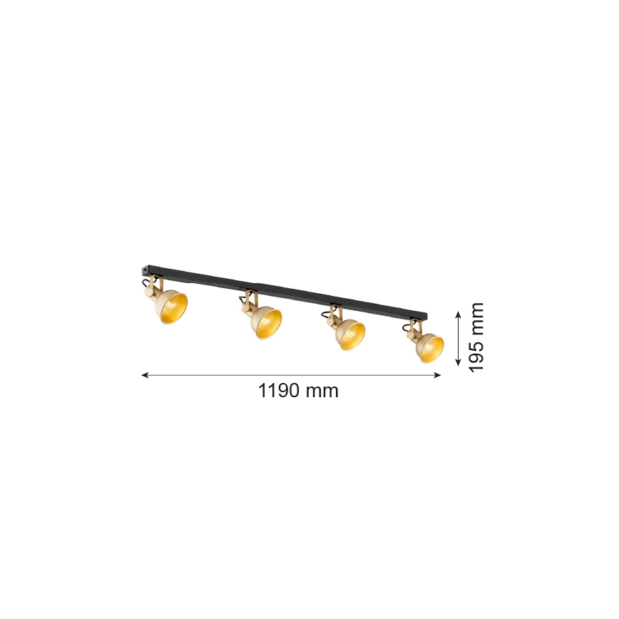 Argon 1801 - Starmetis LENORA 4xE14/7W/230V zelta/melna