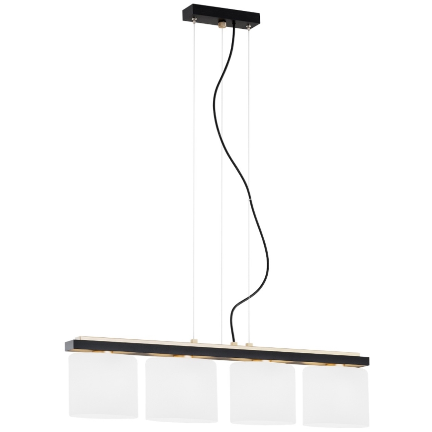Argon 1814 - Lustra ar auklu CANOA 4xE27/15W/230V melna