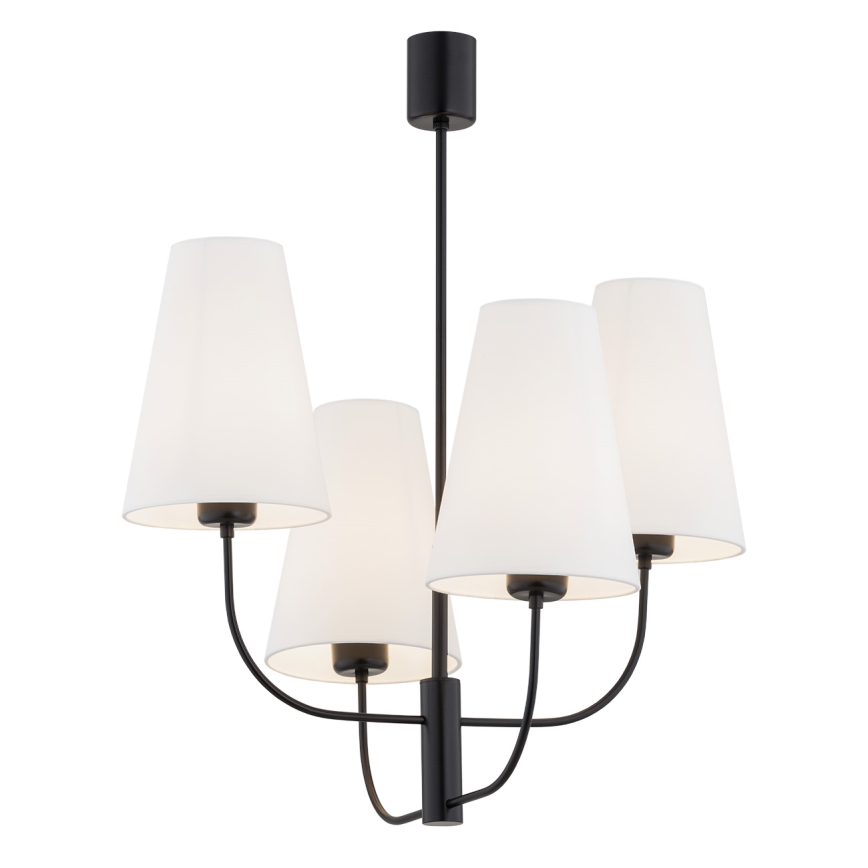 Argon 1822 - Lustra ar stieni SAFIANO 4xE27/15W/230V melna