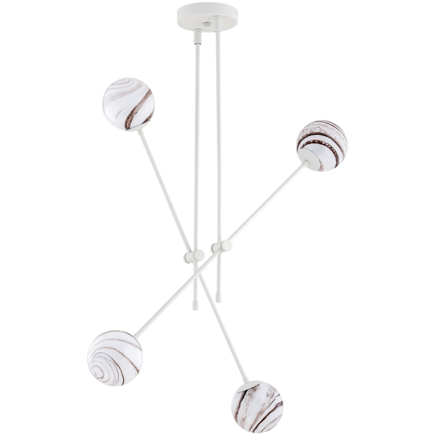 Argon 1841 - Lustra ar stieni ABSOS 4xE14/7W/230V alabastrs balta
