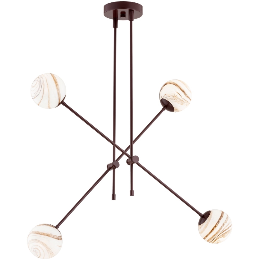 Argon 1842 - Lustra ar stieni ABSOS 4xE14/7W/230V alabastrs brūna