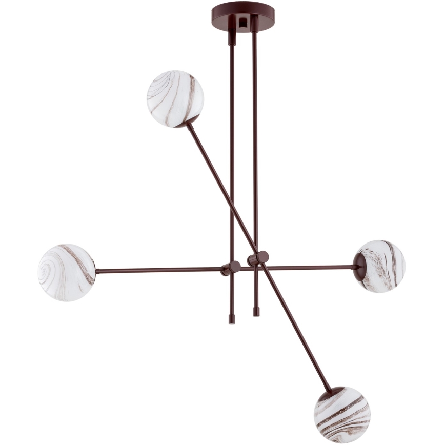 Argon 1842 - Lustra ar stieni ABSOS 4xE14/7W/230V alabastrs brūna