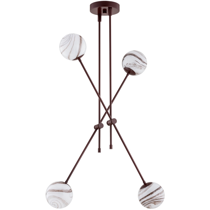 Argon 1842 - Lustra ar stieni ABSOS 4xE14/7W/230V alabastrs brūna