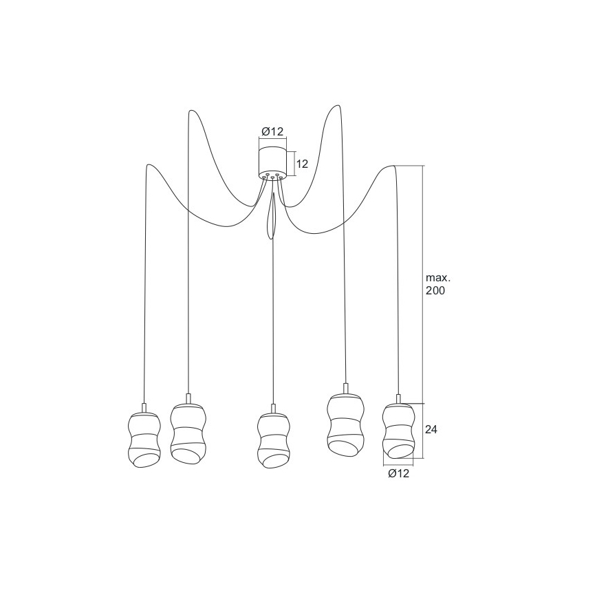 Argon 2073 - LED lustra ar auklu GARDA 5xLED/5W/230V