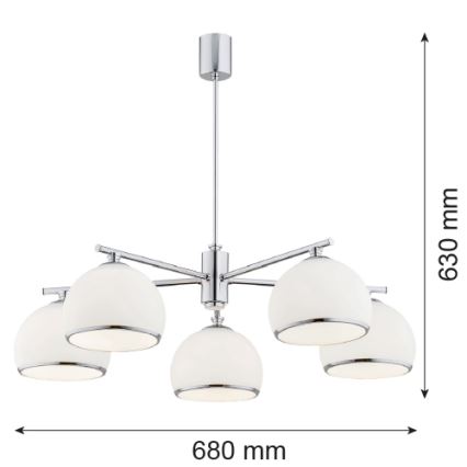 Argon 2087 - Lustra ar stieni MARBELLA 5xE27/15W/230V hroms
