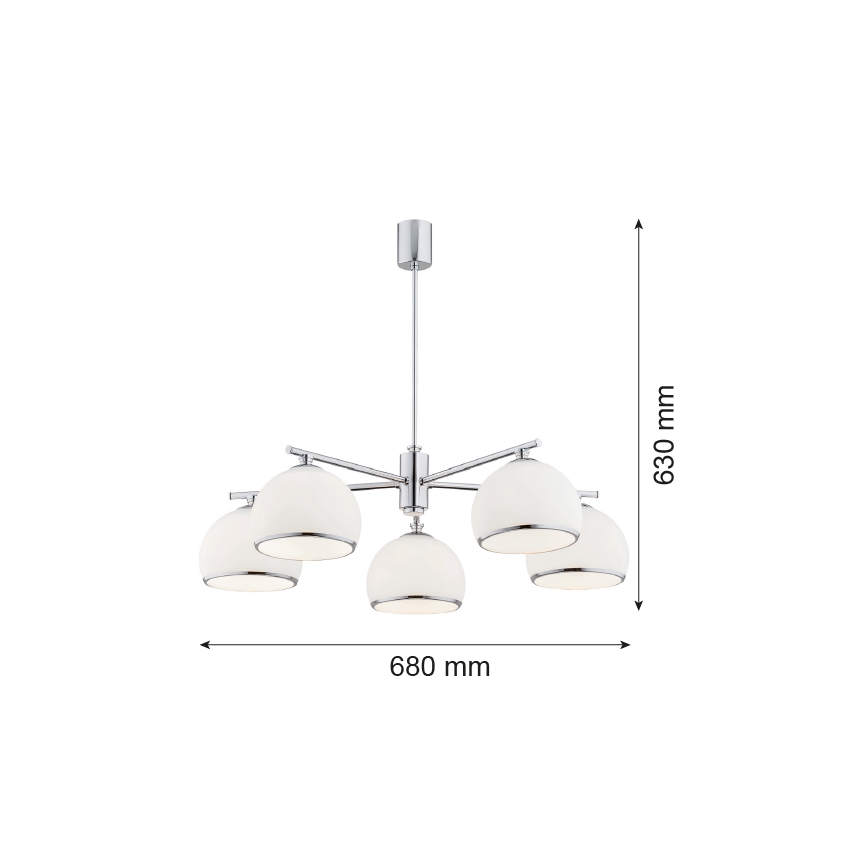 Argon 2087 - Lustra ar stieni MARBELLA 5xE27/15W/230V hroms