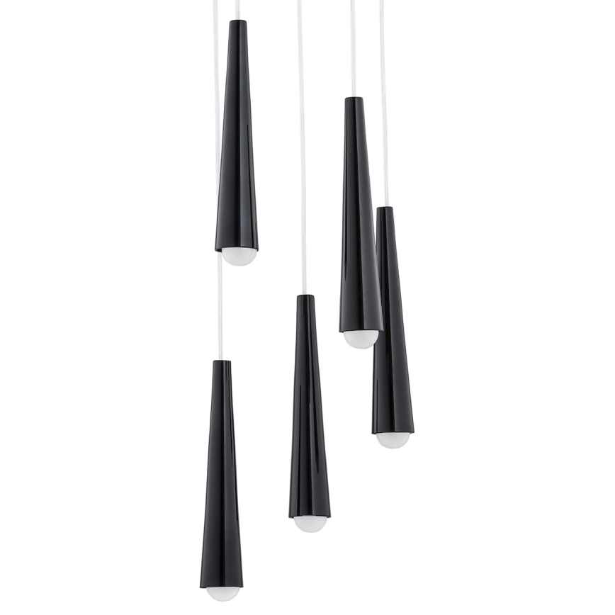Argon 2103 - Lustra ar auklu HOLLYWOOD 5xE14/7W/230V melna