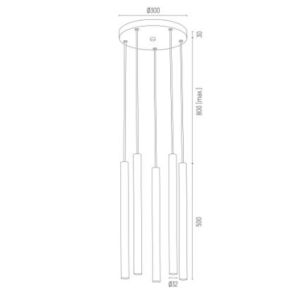 Argon 2109 - LED Lustra ar auklu SICILIA 5xLED/4,5W/230V