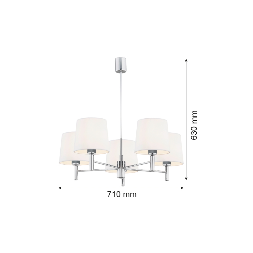 Argon 2110 - Lustra ar stieni  BOLZANO 5xE27/15W/230V krēmkrāsas