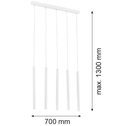 Argon 2136 - Lustra ar auklu ETNA 5xG9/6W/230V balta