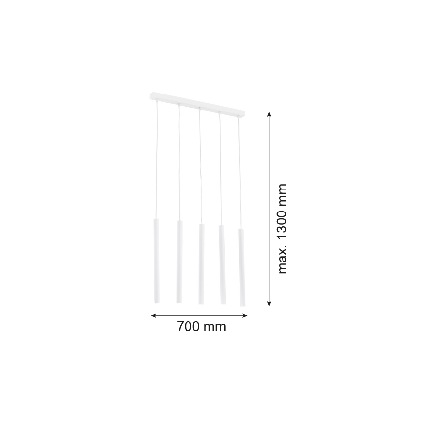 Argon 2136 - Lustra ar auklu ETNA 5xG9/6W/230V balta